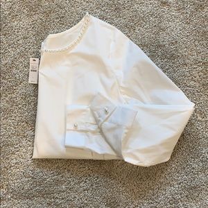 Talbots blouse with pearl detail